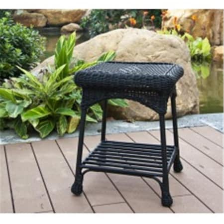 Sekkusu Furniture Outdoor Black Wicker Patio Furniture End Table SE2593743